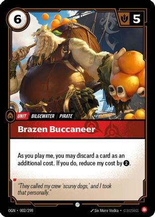 Brazen Buccaneer (002/298) - Riftbound - [Origins] Foil