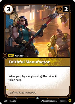 Faithful Manufactor (211/298) - Riftbound - [Origins] Foil