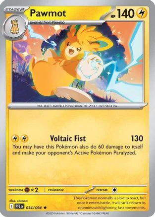 Pawmot 034 - Reverse Holofoil ME02 Phantasmal Flames - Rare
